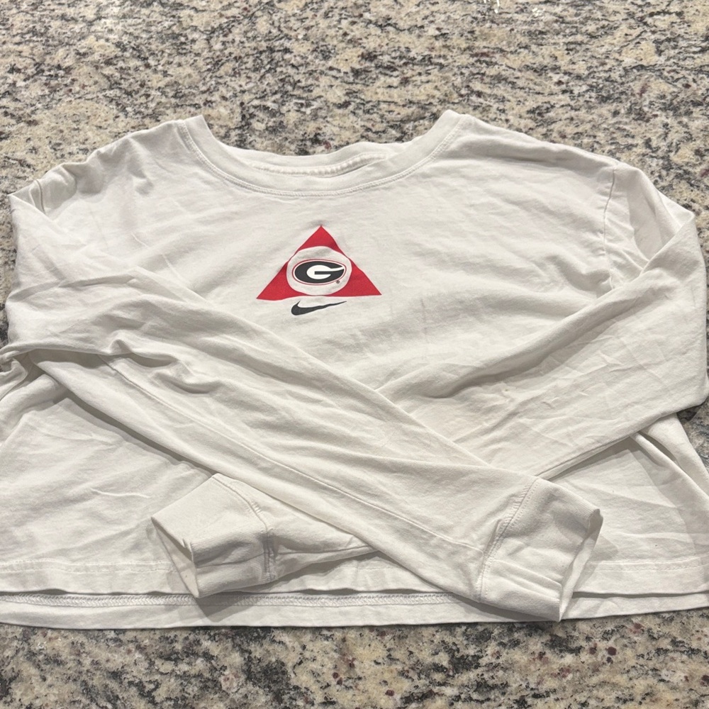 Nike UGA Womens Cropped Long Sleeve Tee